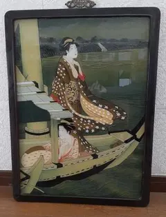 超美品！値下げ交渉あり。74mm✕100mm ミニ絵画 24K 純金箔の赤富士