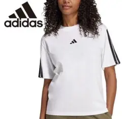 adidas アディダス エッセンシャルズ スリーストライプス半袖Tシャツ