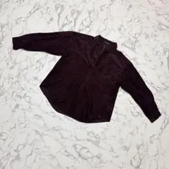 MICHEL KLEIN 38 長袖シャツ Bordeaux シルク 麻のサムネイル