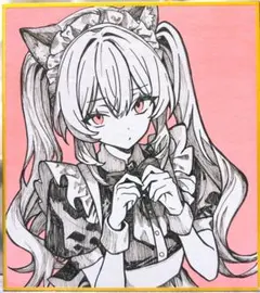 N*様 手描きイラスト アナログ 色紙 オリジナル 女の子 創作