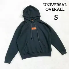 【ユニバーサルオーバーオール】長袖パーカー ロゴ 黒 (Ｓ) 裏起毛のサムネイル