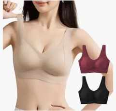 2枚セット【新品】シームレスブラ ノンワイヤー ナイトブラ 育乳 スポーツブラM