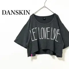 ダンスキン クロップド丈Tシャツ ダンスウェア ワイドスリーブ 英字プリント