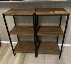 salut！　サリュ　オールドアイアンラック　3段　黒　ブラック