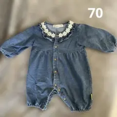 CROISSANCE BEBE デニムロンパース 70