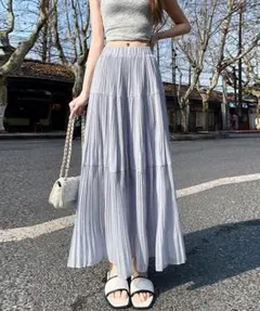 大きいサイズ プリーツ　ロングスカート　レディース 春夏　 新品 Aライン