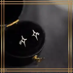 095Ay【シルバー】ピアス　小さめ　スター　金属アレルギー　CZ　SV925
