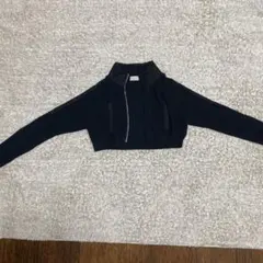 JUEMI ジップニット ジャケット ブラック ショート丈 レディース