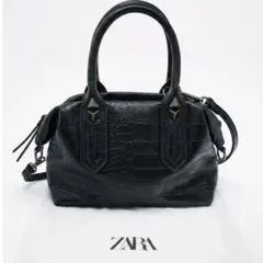ZARA♡クロコ型押しミニボストンバッグ