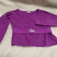 プロポーションボディドレッシング パープルリブ編み長袖カーディガン