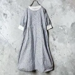 ミズイロインド フラワープリントワイド チュニック ワンピース