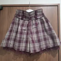 axes femme チェック柄キュロット ボルドーのサムネイル