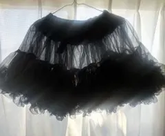 ブラック チュール パニエ ボリュームスカート コスプレ フリル