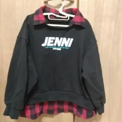 シスタージェニー トレーナー スウェット ブラック/レッドチェック 130サイズ