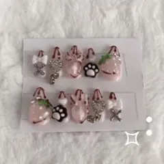 ネイルチップ 現品 量産型 平成女児風 ピンク 血みどろ