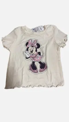 ミニーマウス プリント Tシャツ 白クリーム色