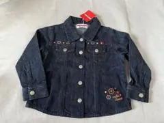 新品タグ付きミキハウス 90サイズ デニムジャケット　花　女の子