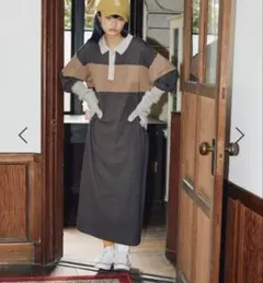 【MODE NORM CORE】ラガーマキシニットワンピース　Mサイズ