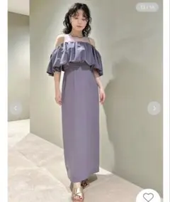 リリーブラウン　バルーンスリーブオフショルドレス　パープル リリーブラウン バルーンスリーブオフショルドレス パープル - メルカリ