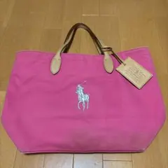 ポロ・ラルフ・ローレン ピンクハンドバッグ