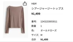 H&M シアージャージートップス