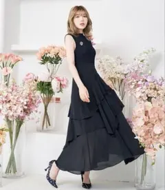 ⭐️【最終値下げ】Darich ドッキングフリルロングワンピース ブローチあり