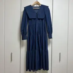 ナイスクラップ デニムセーラーティアードワンピース