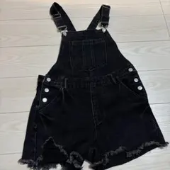 ブラックデニム　オーバーオール