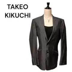 TAKEO KIKUCHI テーラードジャケット グレー ストライプ　サイズ3