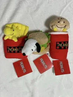 【新品未使用】PEANUTS スヌーピーぬいぐるみセット ハンバーガー全3種