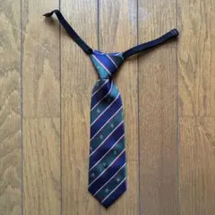 【卒園/入学】 キッズ ネクタイ ストライプ グリーン×ネイビー