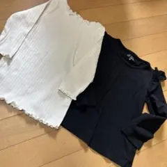 100&110サイズ⭐︎長袖カットソー 2点セット ホワイト・ネイビー