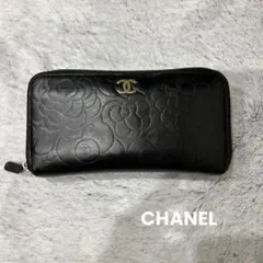 CHANEL　財布 カメリア ラウンドファスナー