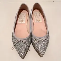 シルバー グリッター バレエシューズ