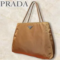 美品 PRADA トートバッグ 三角ロゴ テスート 白タグ ブラウン - メルカリ