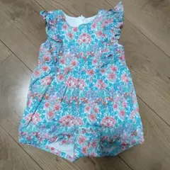美品　jacadi 花柄ロンパース 18M