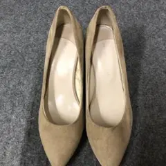 ベージュ スエード パンプス 38