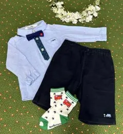 美品　ファミリア フォーマル セット　入園　90cm 車　蝶ネクタイ