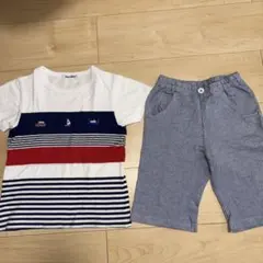 familiar ストライプ Tシャツとショートパンツセット