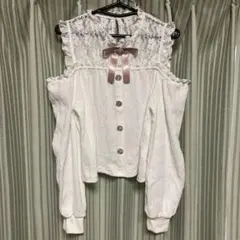 【美品】Avail majoretty リボン付きレースオフショルトップス