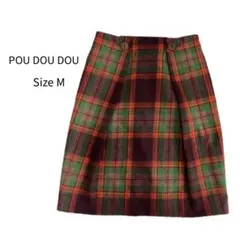 POU DOU DOU チェック柄 ひざ丈スカート M