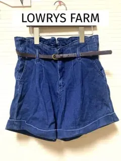 LOWRYS FARM【ベルト付き】ハイウエストデニムショートパンツ