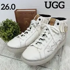 良品✨ UGG AUSTRALIA ハイカットフリンジ刺繍スニーカー26.0