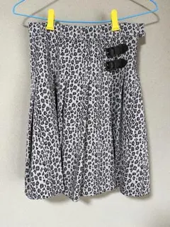 フィント ヒョウ柄プリーツスカート