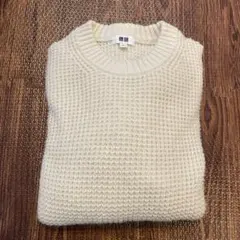 UNIQLO ニット　ワッフルセーター Mサイズ ベージュ