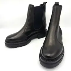 【未使用級】ENESS サイドゴアブーツ レザー トラックソール 厚底 24