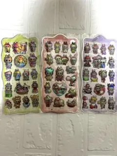 ラブブ オーロラ シール 3D 3枚セット ボンボンドロップシール