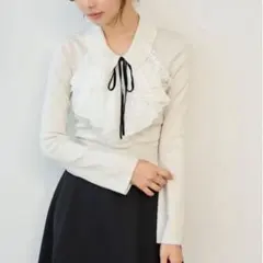 スナイデル Sustainableレイヤードラッフルニットプルオーバー