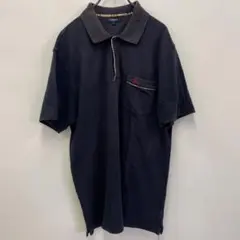古着 BURBERRY LONDON 半袖ポロシャツ サイズL ブラック
