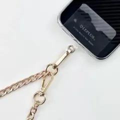スマホ バッグ チェーン ショルダー ストラップ ゴールド 金 口金 紐